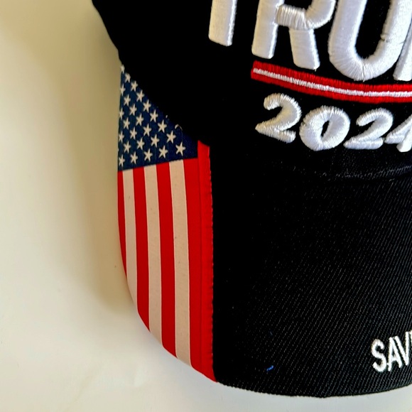 New black Donald 2024 Trump Rally Hat Save America Again Baseball Cap Flag Rim - Picture 3 of 7